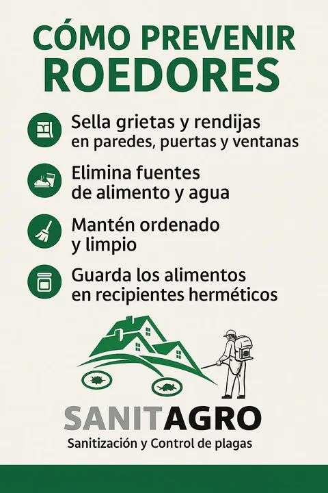 Afiche Sanitagro con medidas para prevenir roedores